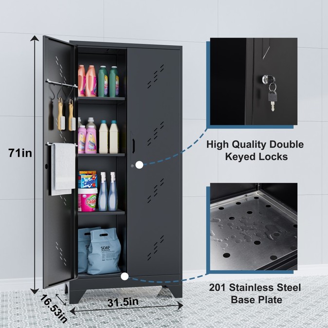Tall Broom Storage Cabinet Tall Broom Storage Cabinet